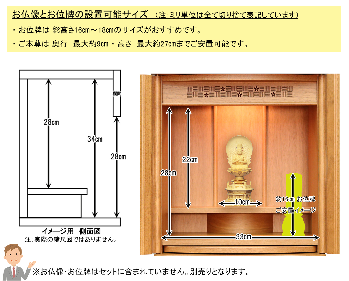 お位牌とお仏像サイズ