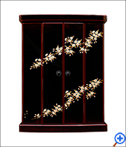 高級輪島塗上置き仏壇16号「桜」閉