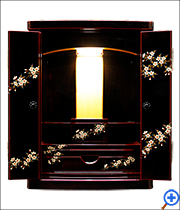 高級輪島塗上置き仏壇18号「桜」開