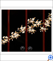 高級輪島塗上置き仏壇18号「桜」蒔絵拡大